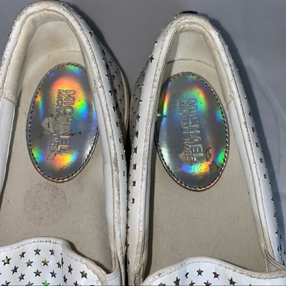 Michael Kors White Leather Stars Sneakers Sz 8 (38.5) - Picture 6 of 11